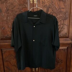Harold's Silk Black Casual Button Down Shirt
